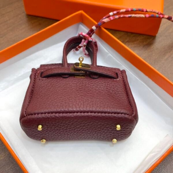 New Arrival 187 Factory CC55 Rouge H Togo Leather Birkin Bag Charm 7.5*6*3.5CM