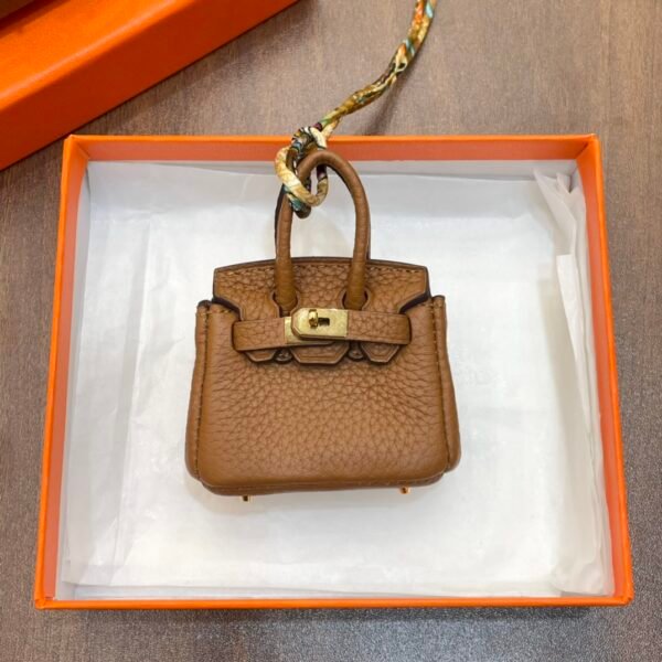 USA Washionton 187 Factory CC37 Gold Togo Leather Birkin Bag Charm 6*5*3CM