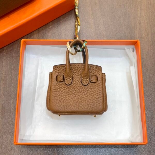 USA Washionton 187 Factory CC37 Gold Togo Leather Birkin Bag Charm 6*5*3CM