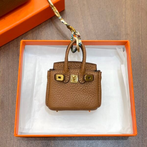 USA Washionton 187 Factory CC37 Gold Togo Leather Birkin Bag Charm 6*5*3CM
