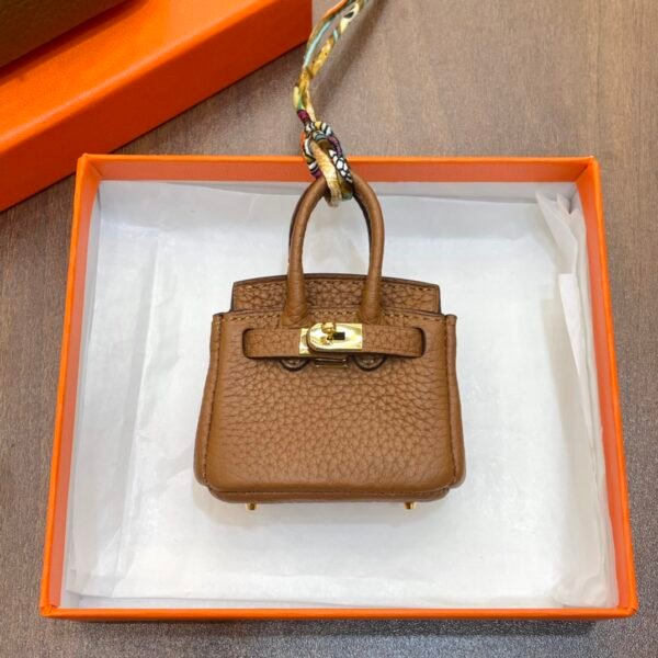USA Washionton 187 Factory CC37 Gold Togo Leather Birkin Bag Charm 6*5*3CM