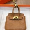 USA Washionton 187 Factory CC37 Gold Togo Leather Birkin Bag Charm 6*5*3CM