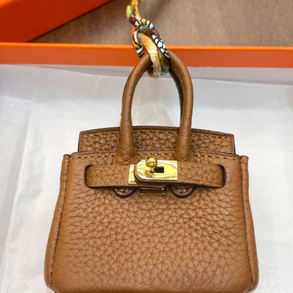 USA Washionton 187 Factory CC37 Gold Togo Leather Birkin Bag Charm 6*5*3CM