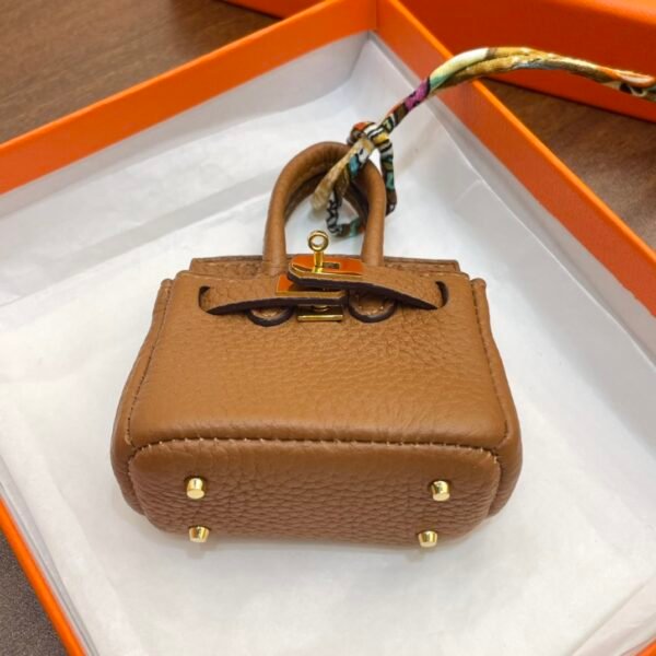 USA Washionton 187 Factory CC37 Gold Togo Leather Birkin Bag Charm 6*5*3CM