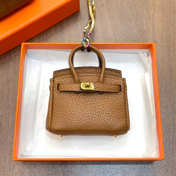 New 187 Factory Birkin Bag Charm Images CC37 Gold Togo Leather 7.5*6*3.5CM