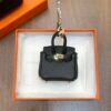 Handmade 187 Factory CC89 Noir Togo Leather Birkin Bag Charm 6*5*3CM