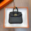 UK London 187 Factory Birkin Bag Charm Togo Leather CC89 Noir Gold Hardware