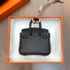 UK London 187 Factory Birkin Bag Charm Togo Leather CC89 Noir Gold Hardware