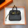 UK London 187 Factory Birkin Bag Charm Togo Leather CC89 Noir Gold Hardware