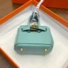187 Factory Charm Images 3P Blue Atoll Togo Leather Birkin Bag Charm 6*5*3CM