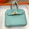 UAE Dubai 187 Factory Birkin Bag Charm 3P Blue Atoll Togo Leather 7.5*6*3.5CM