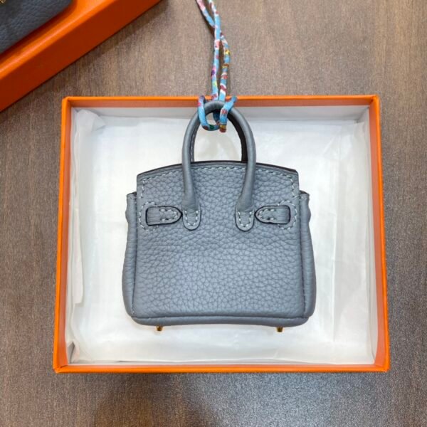 Australia Canberra 187 Factory Togo Leather Birkin Bag Charm J7 Blue Lin Gold Hardware 7.5*6*3.5CM
