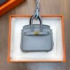 Australia Canberra 187 Factory Togo Leather Birkin Bag Charm J7 Blue Lin Gold Hardware 7.5*6*3.5CM