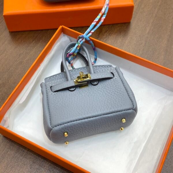 Australia Canberra 187 Factory Togo Leather Birkin Bag Charm J7 Blue Lin Gold Hardware 7.5*6*3.5CM