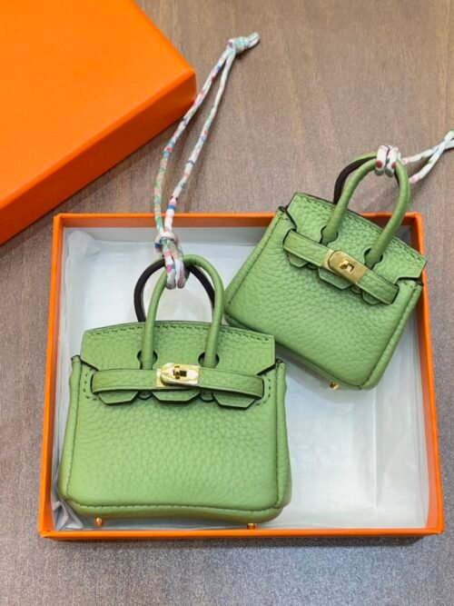 187 Factory Charm Images 3I Vert Criquet Togo Leather Birkin Bag Charm 7.5*6*3.5CM