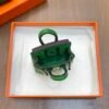 USA Washington 187 Factory Birkin Bag Charm Togo Leather 1K Vert Bambou 6*5*3CM