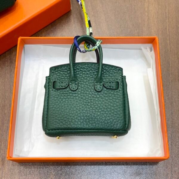 UAE Dubai 187 Factory Birkin Bag Charm Togo Leather Vert Cypres 7.5*6*3.5CM