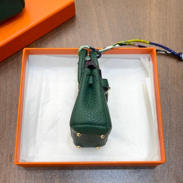 UAE Dubai 187 Factory Birkin Bag Charm Togo Leather Vert Cypres 7.5*6*3.5CM