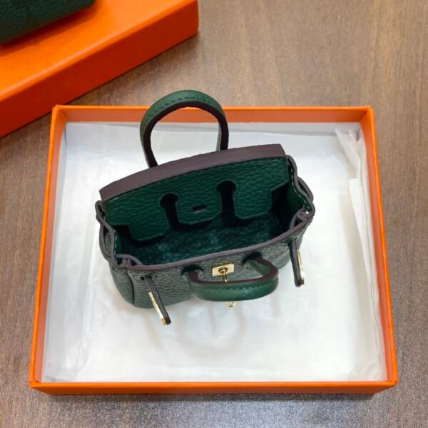 UAE Dubai 187 Factory Birkin Bag Charm Togo Leather Vert Cypres 7.5*6*3.5CM