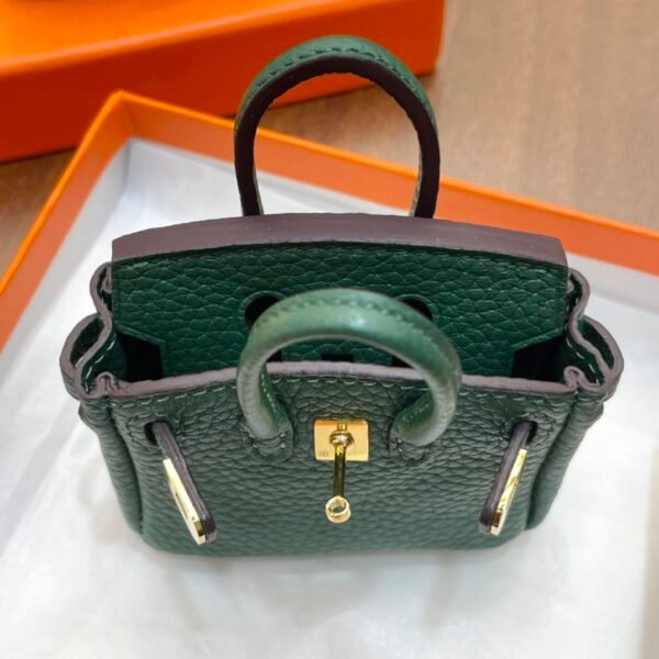 UAE Dubai 187 Factory Birkin Bag Charm Togo Leather Vert Cypres 7.5*6*3.5CM