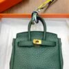UAE Dubai 187 Factory Birkin Bag Charm Togo Leather Vert Cypres 7.5*6*3.5CM