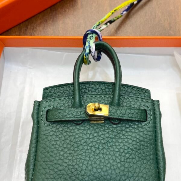 UAE Dubai 187 Factory Birkin Bag Charm Togo Leather Vert Cypres 7.5*6*3.5CM