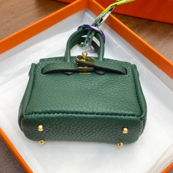 UAE Dubai 187 Factory Birkin Bag Charm Togo Leather Vert Cypres 7.5*6*3.5CM