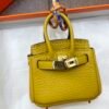 Lovely 187 Factory Charme Birkin Bag Charm Togo Leather 9D Amber 6*5*3CM