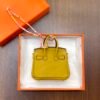 187 Factory Birkin Bag Charm Images Togo Leather 9D Amber 7.5*6*3.5CM