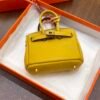 187 Factory Birkin Bag Charm Images Togo Leather 9D Amber 7.5*6*3.5CM