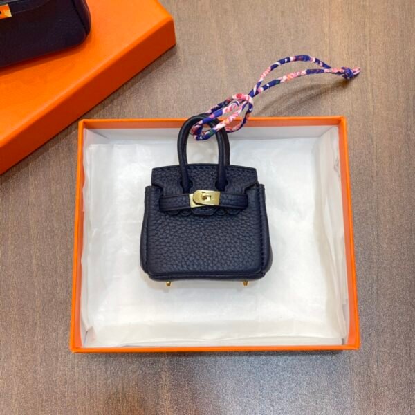UAE Dubai 187 Factory Birkin Bag Charm Togo Leather Dark Blue Gold Hardware