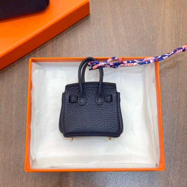 UAE Dubai 187 Factory Birkin Bag Charm Togo Leather Dark Blue Gold Hardware