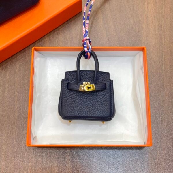 UAE Dubai 187 Factory Birkin Bag Charm Togo Leather Dark Blue Gold Hardware