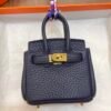 UAE Dubai 187 Factory Birkin Bag Charm Togo Leather Dark Blue Gold Hardware