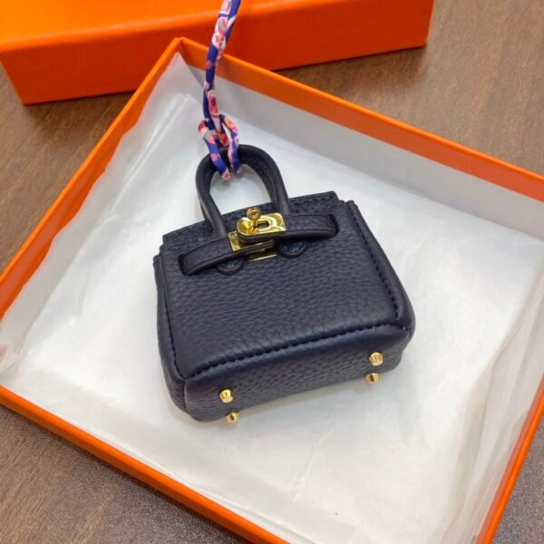 UAE Dubai 187 Factory Birkin Bag Charm Togo Leather Dark Blue Gold Hardware
