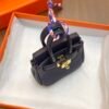 UAE Dubai 187 Factory Birkin Bag Charm Togo Leather Dark Blue Gold Hardware