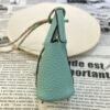 UK London 187 Factory Bag Charm 3P Blue Atoll Togo Leather Picotin Bag Charm Silver Hardware