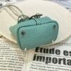 UK London 187 Factory Bag Charm 3P Blue Atoll Togo Leather Picotin Bag Charm Silver Hardware