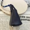 Lovely 187 Factory Togo Leather Picotin Bag Charm S4 Deep Blue Silver Hardware