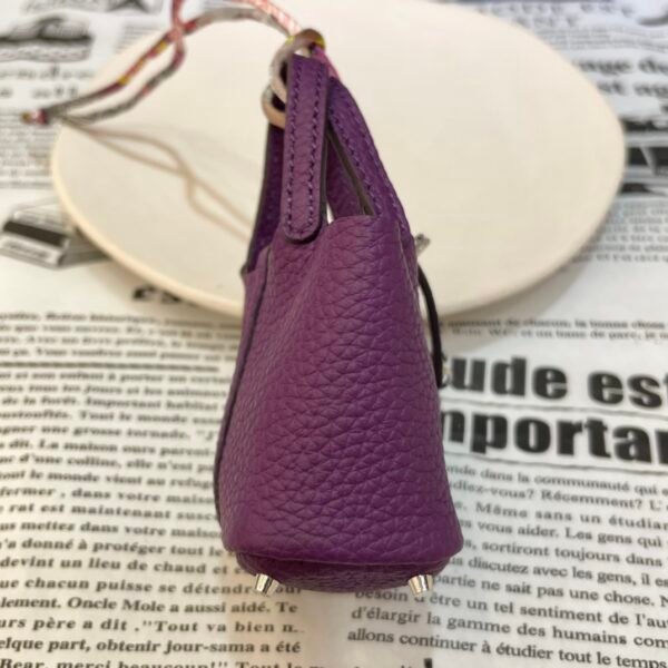 UK London 187 Factory Picotin Bag Charm Togo Leather P9 Anemone Silver Hardware
