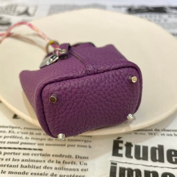 UK London 187 Factory Picotin Bag Charm Togo Leather P9 Anemone Silver Hardware