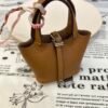 USA Washington CK37 Gold Togo Leather Picotin Bag Charm Silver Hardware