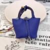 Handmade 187 Factory Picotin Bag Charm Togo Leather 7T Blue Electric Silver Hardware