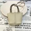 UK London 187 Factory Picotin Bag Charm Togo Leather CC10 Craie Gold Hardware
