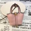 187 Factory Charm Price 3Q Rose Sakura Togo Leather Picotin Bag Charm Gold Hardware