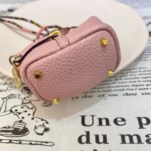 187 Factory Charm Price 3Q Rose Sakura Togo Leather Picotin Bag Charm Gold Hardware