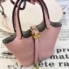 187 Factory Charm Price 3Q Rose Sakura Togo Leather Picotin Bag Charm Gold Hardware