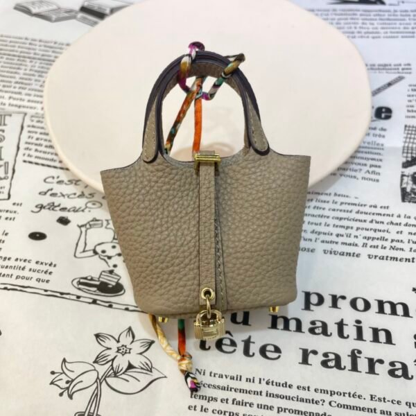 UAE Dubai 187 Factory Picotin Bag Charm Togo Leather CC81 Gris Tourterelle Gold Hardware