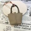 UAE Dubai 187 Factory Picotin Bag Charm Togo Leather CC81 Gris Tourterelle Gold Hardware