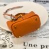 187 Factory Charm Image CC93 Orange Togo Leather Picotin Bag Charm Gold Hardware